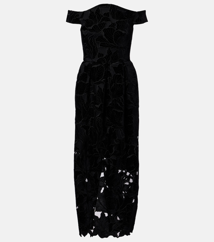 Erdem Cutout velvet and tulle cocktail dress