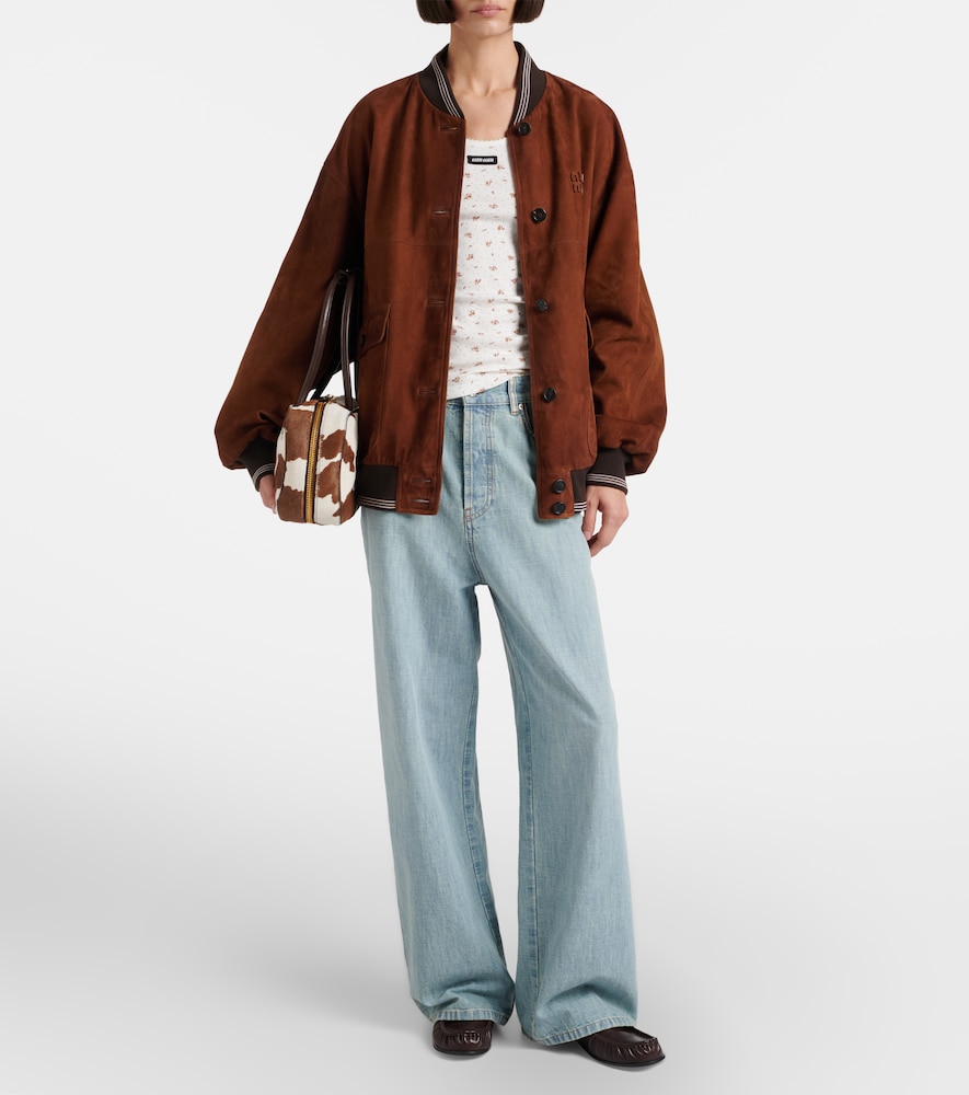 Miu Miu Floral cotton jersey tank top