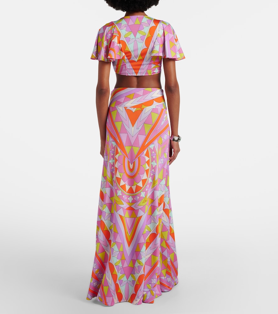  Pucci Pucci Manuba Jersey Satin Maxi Skirt 