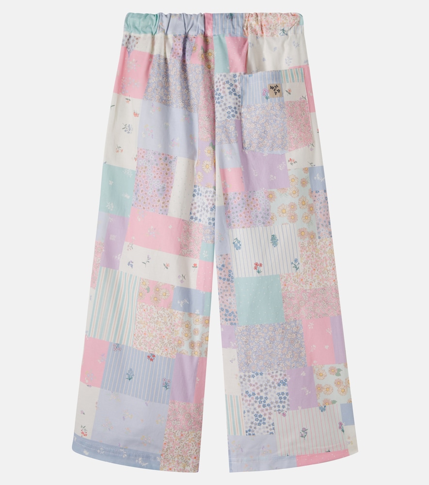  Wheat Wheat Sasha Patchwork Cotton Wide-leg Pants 