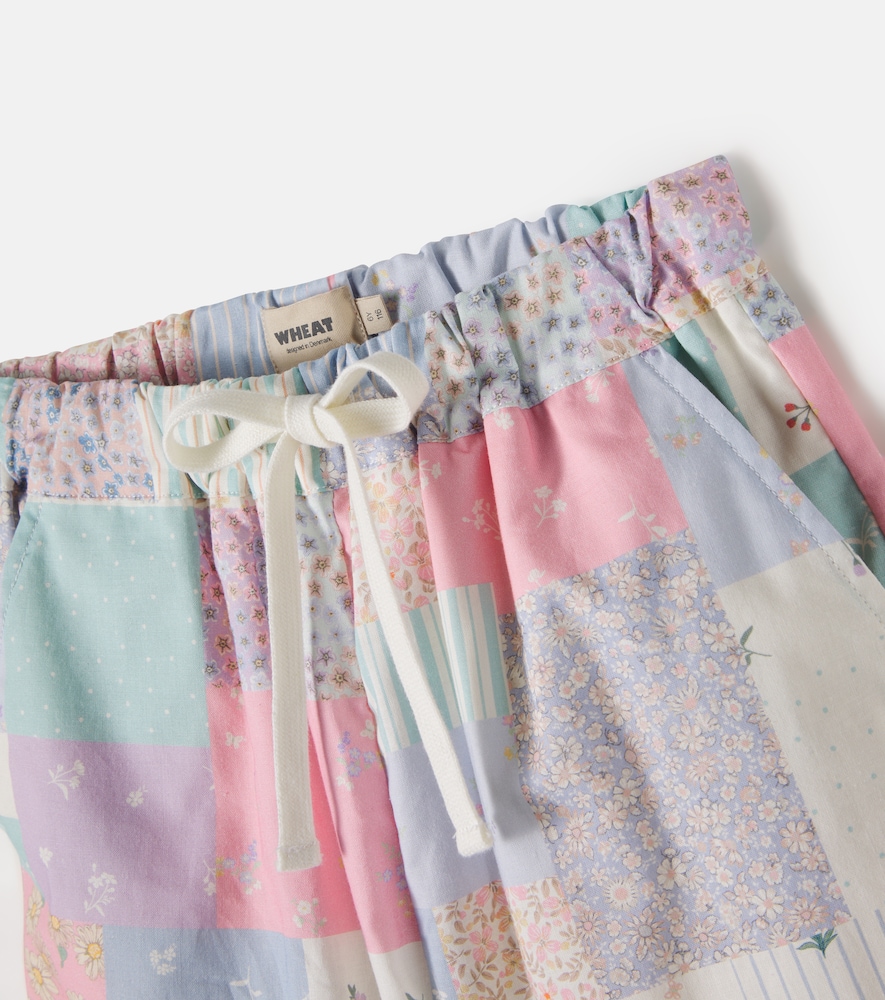  Wheat Wheat Sasha Patchwork Cotton Wide-leg Pants 
