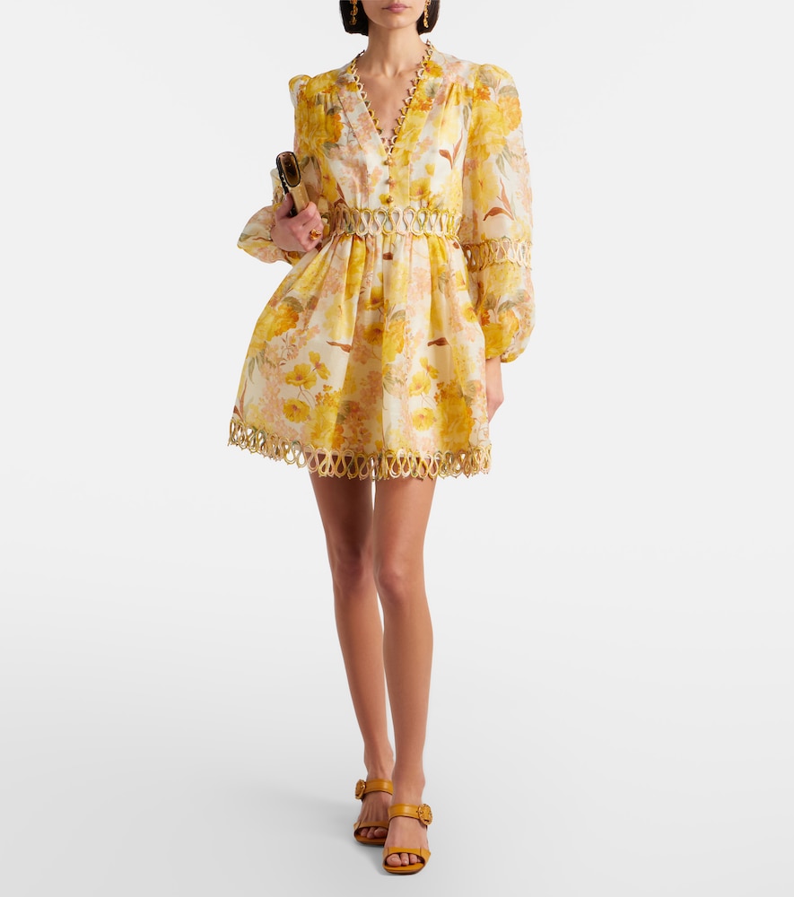 Zimmermann Como floral linen and silk minidress
