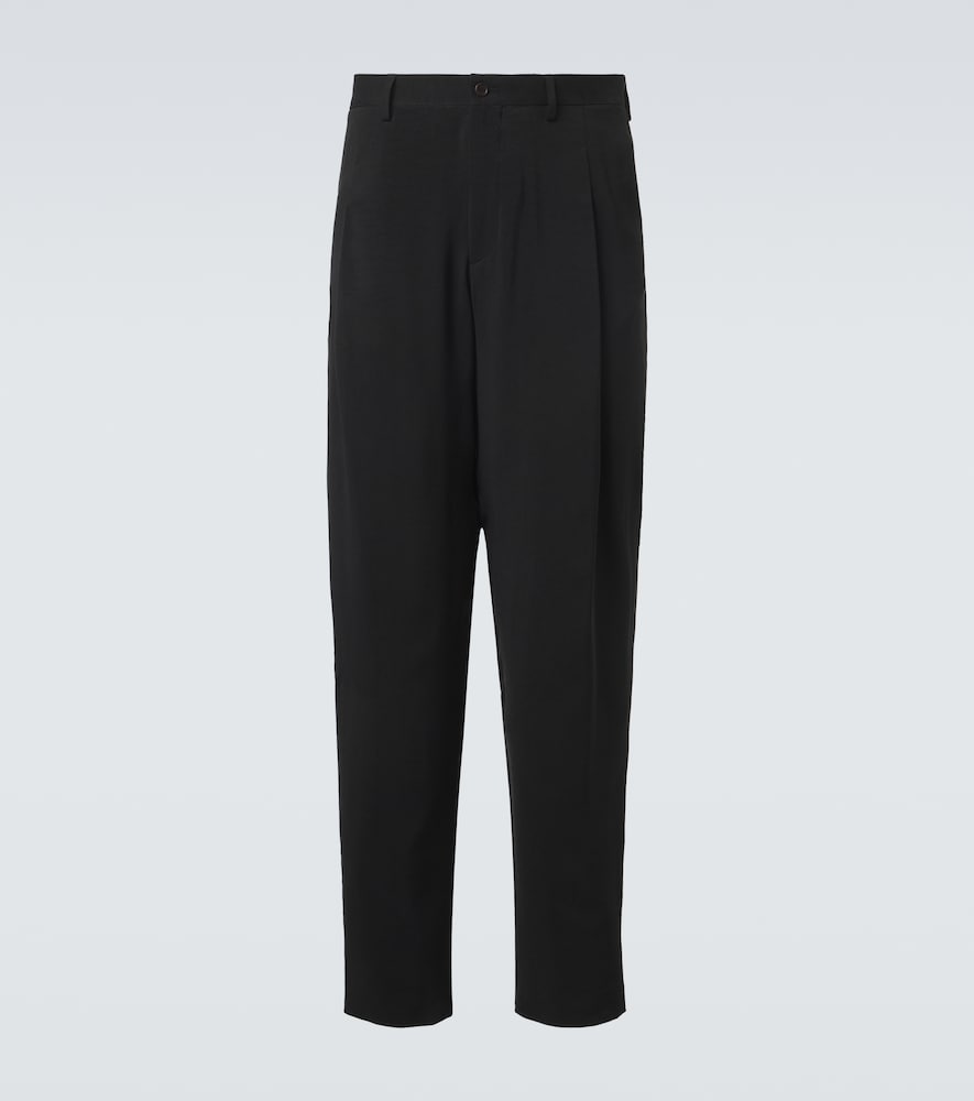 Giorgio Armani Men's Black Pleated Tapered Pants UK Size 38 - Mytheresa