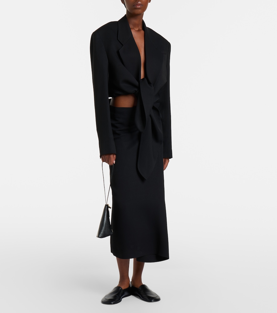 Calvin Klein Collection Calvin Klein Collection Hallie Striped Midi Skirt 