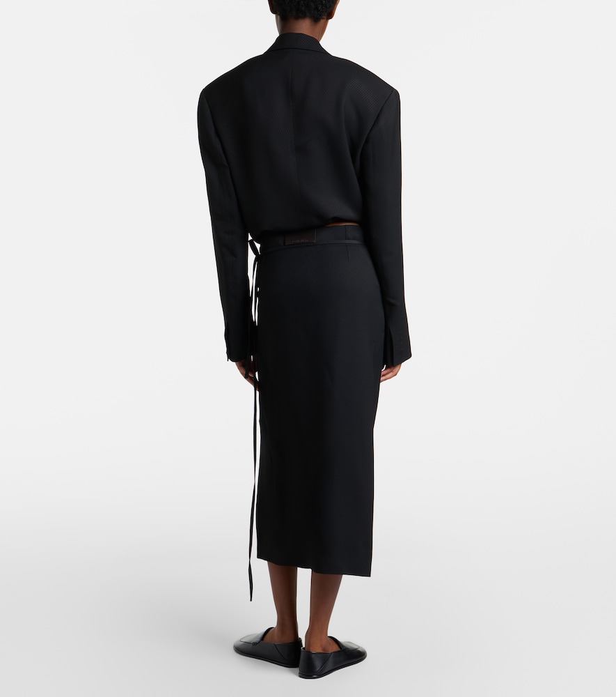  Calvin Klein Collection Calvin Klein Collection Hallie Striped Midi Skirt 