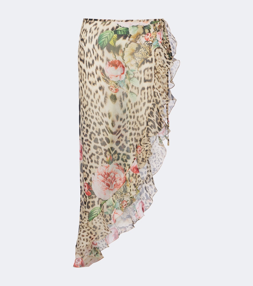 Roberto Cavalli Jupe de plage en soie imprim lopard 650 €