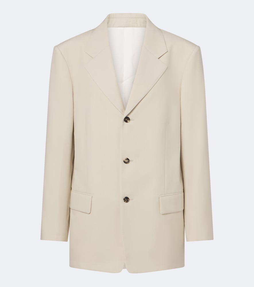 Blazer in misto lana e cotone a righe