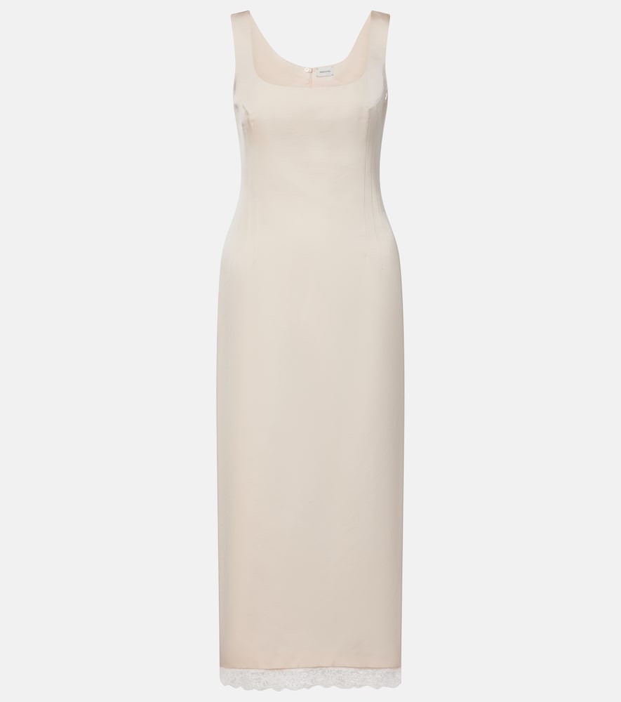 Midikleid aus Baumwolle und Seide mit Spitze