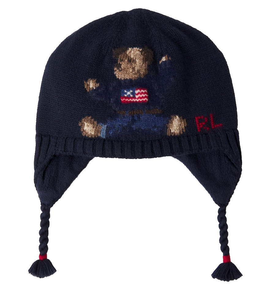 Baby – Berretto Polo Bear in cotone a intarsio