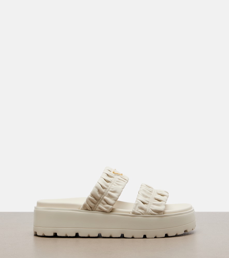  Prada Prada Matelasse Leather Platform Sandals 