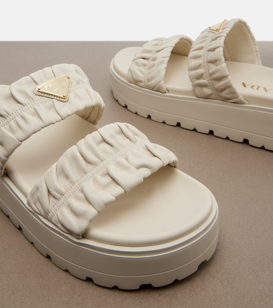  Prada Prada Matelasse Leather Platform Sandals 