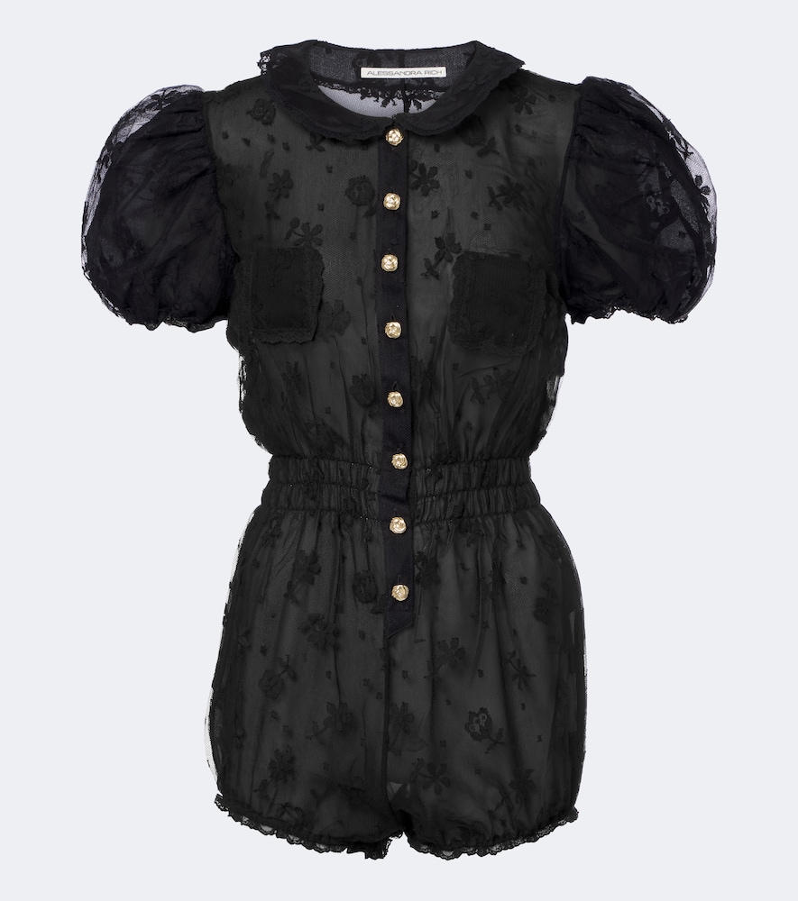 Jumpsuit corta in pizzo