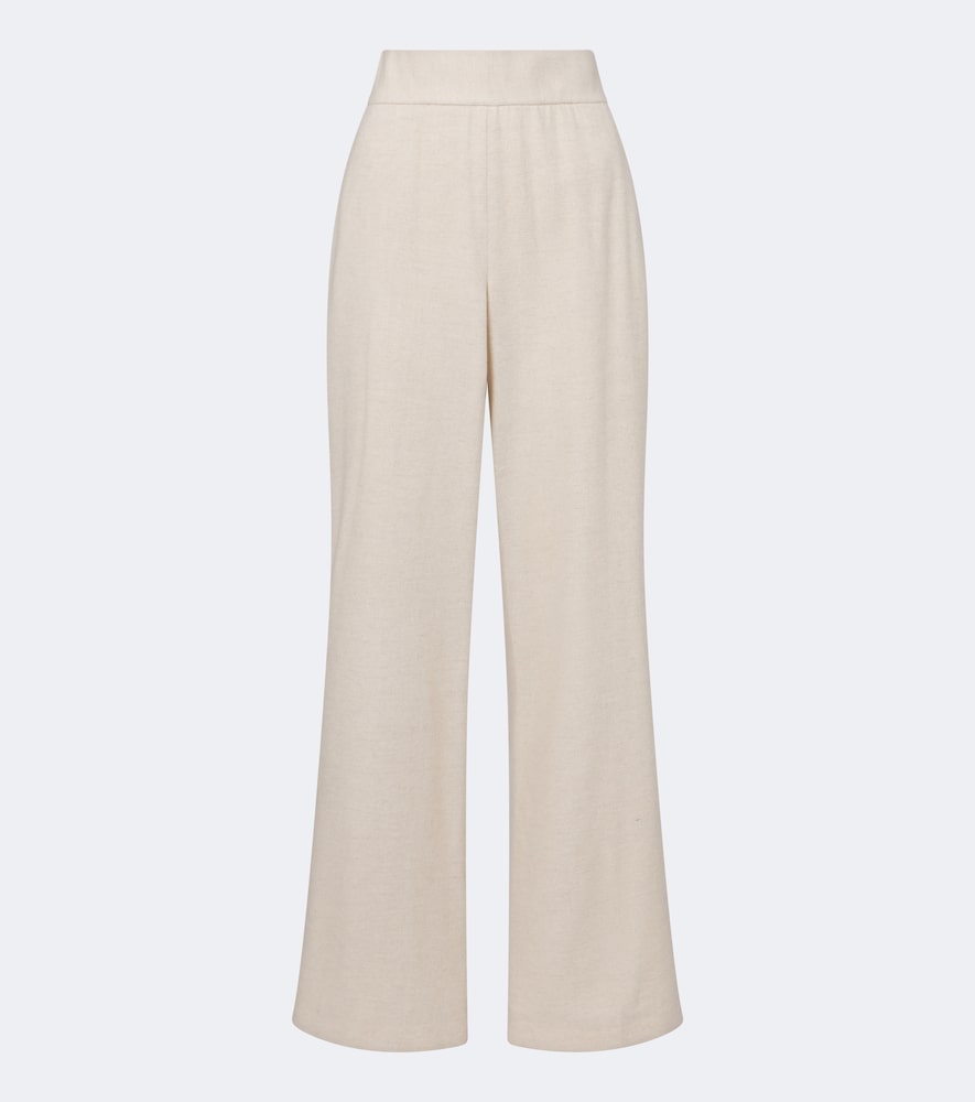 Pantaloni a gamba larga in lana e cashmere
