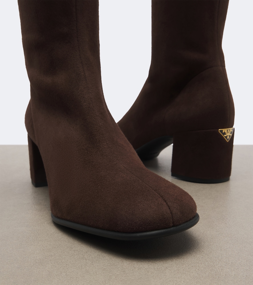Suede Knee-High Boots