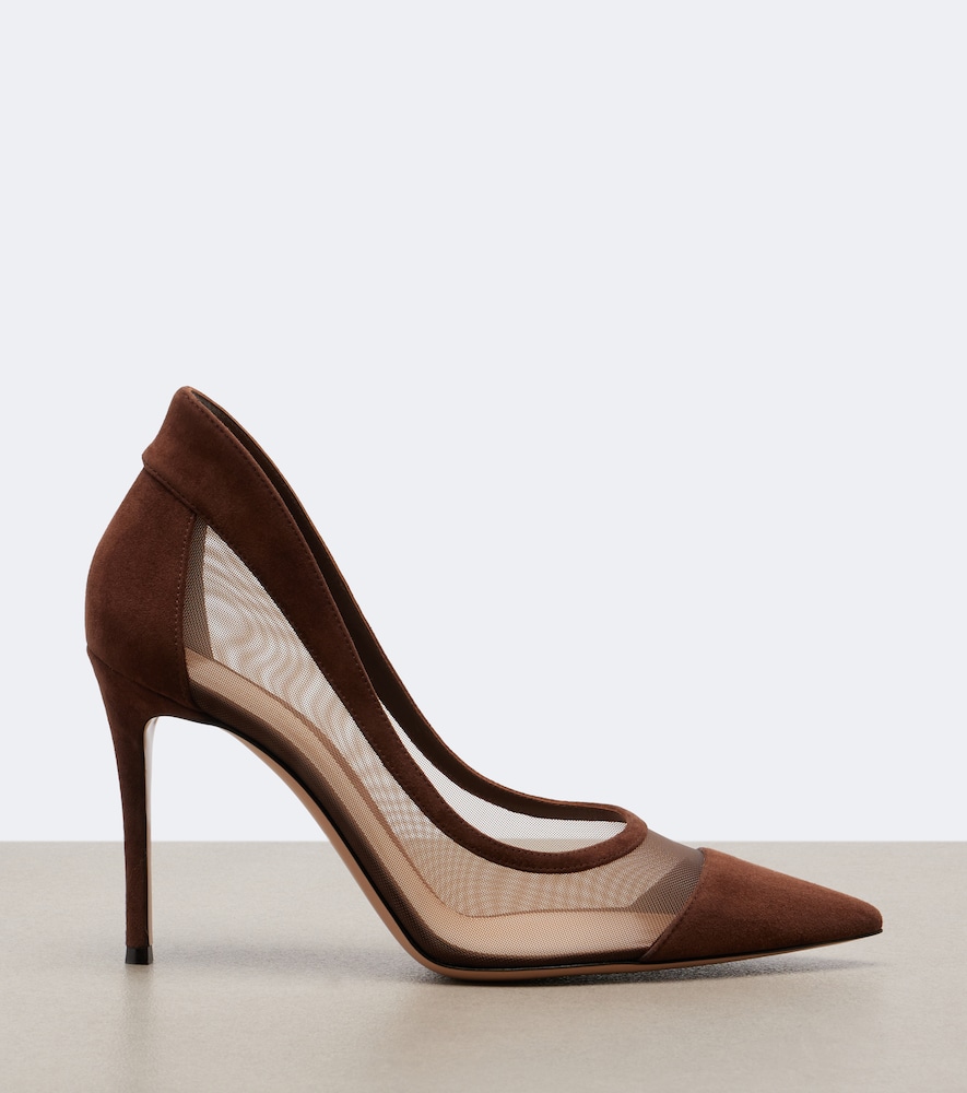 Leather-Trimmed Pumps