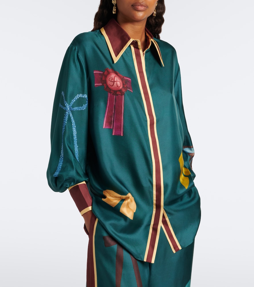 Alémais Rosette Printed Silk Twill Shirt