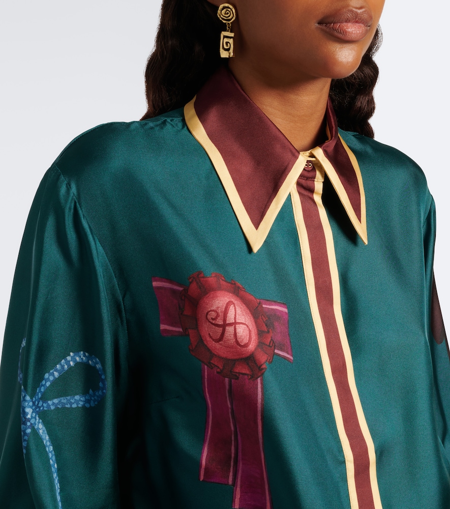Alémais Rosette Printed Silk Twill Shirt
