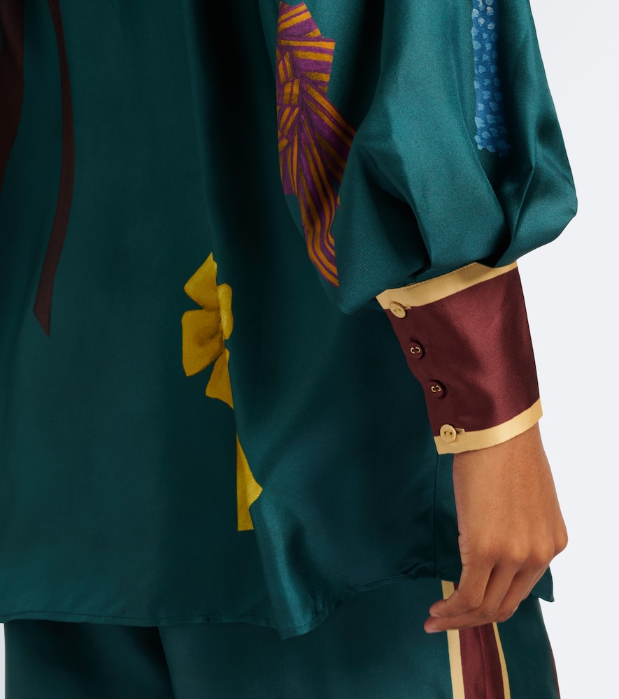 Alémais Rosette Printed Silk Twill Shirt
