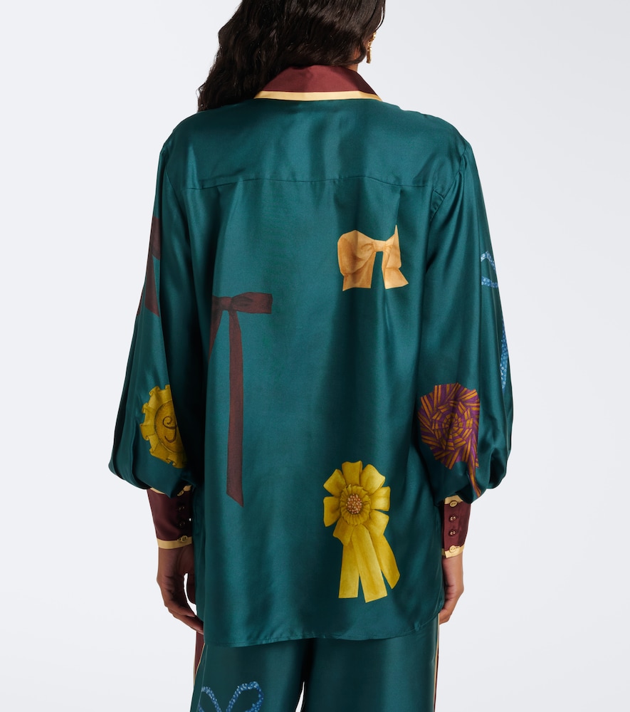Alémais Rosette Printed Silk Twill Shirt