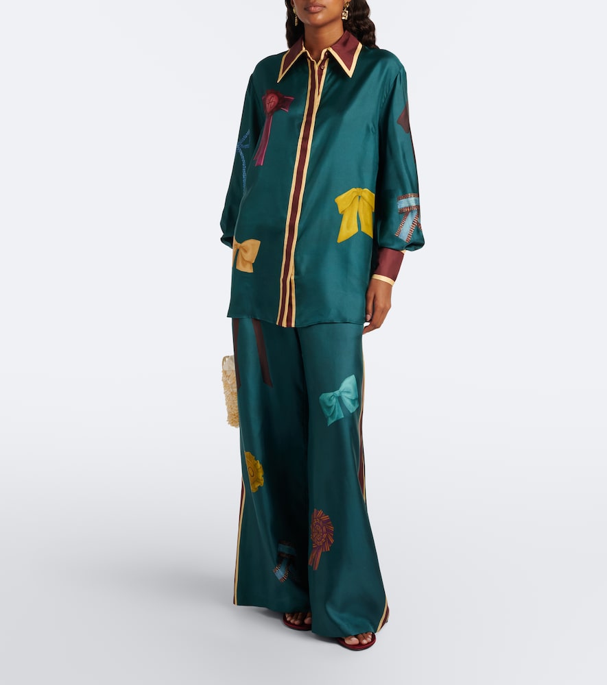 Alémais Rosette Printed Silk Twill Shirt