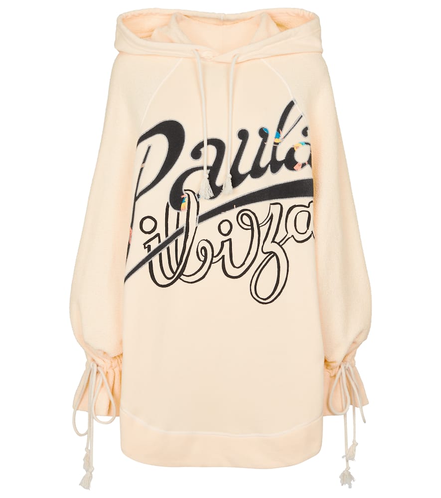 Click to view more detailed imagery on our partner's website Loewe + Paula's Ibiza Oversized Printed French Cotton-terry And Jersey Hoodie In Ecru