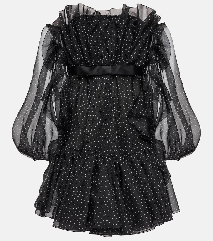 Giambattista Valli Polka-dot strapless silk mini dress