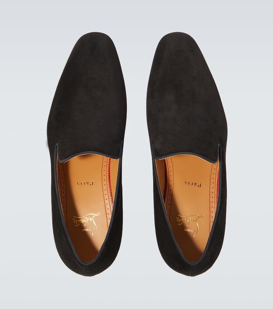 Shop Christian Louboutin Dandelion Suede Loafers In Black