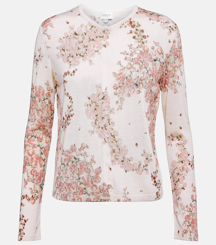 Giambattista Valli Floral Cashmere And Silk Cardigan In Multi-colour