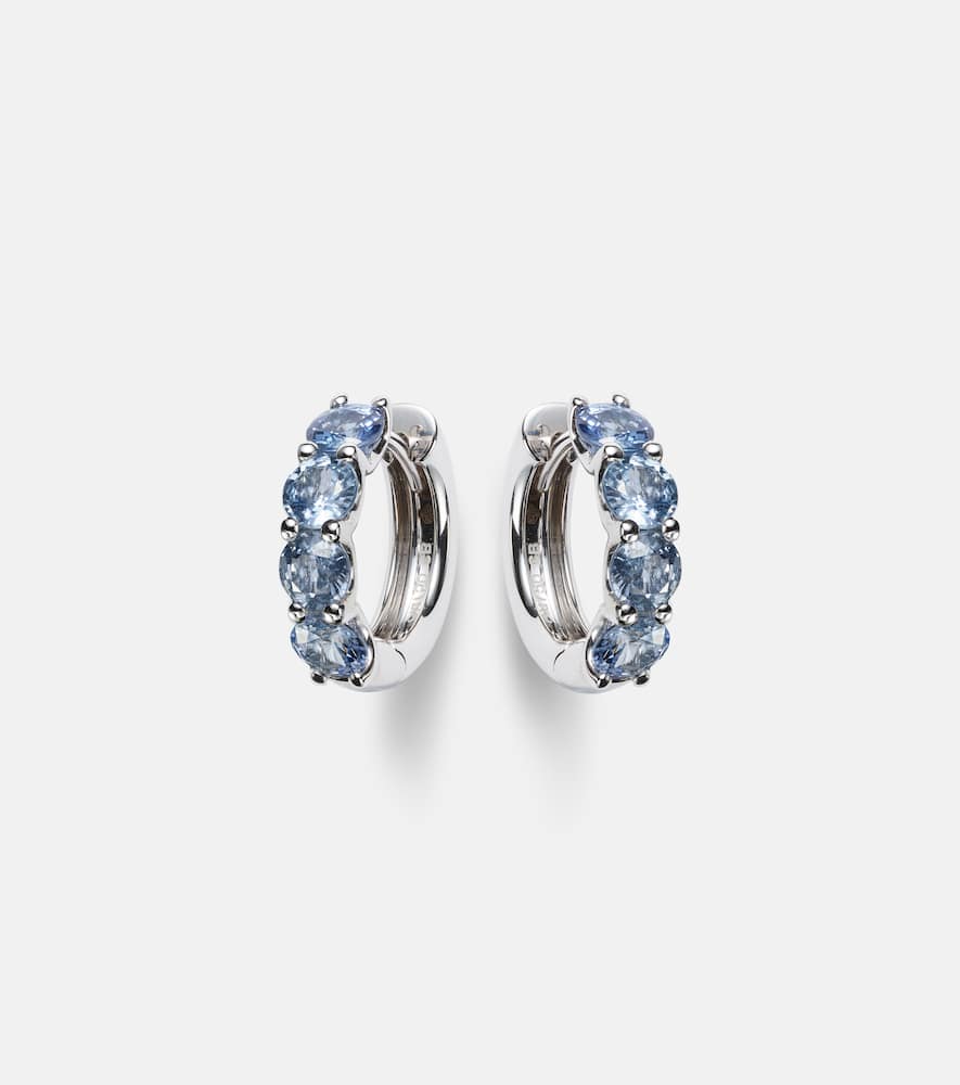 Bucherer Fine Jewellery 18kt White Gold Earrings With Sapphires In Blue