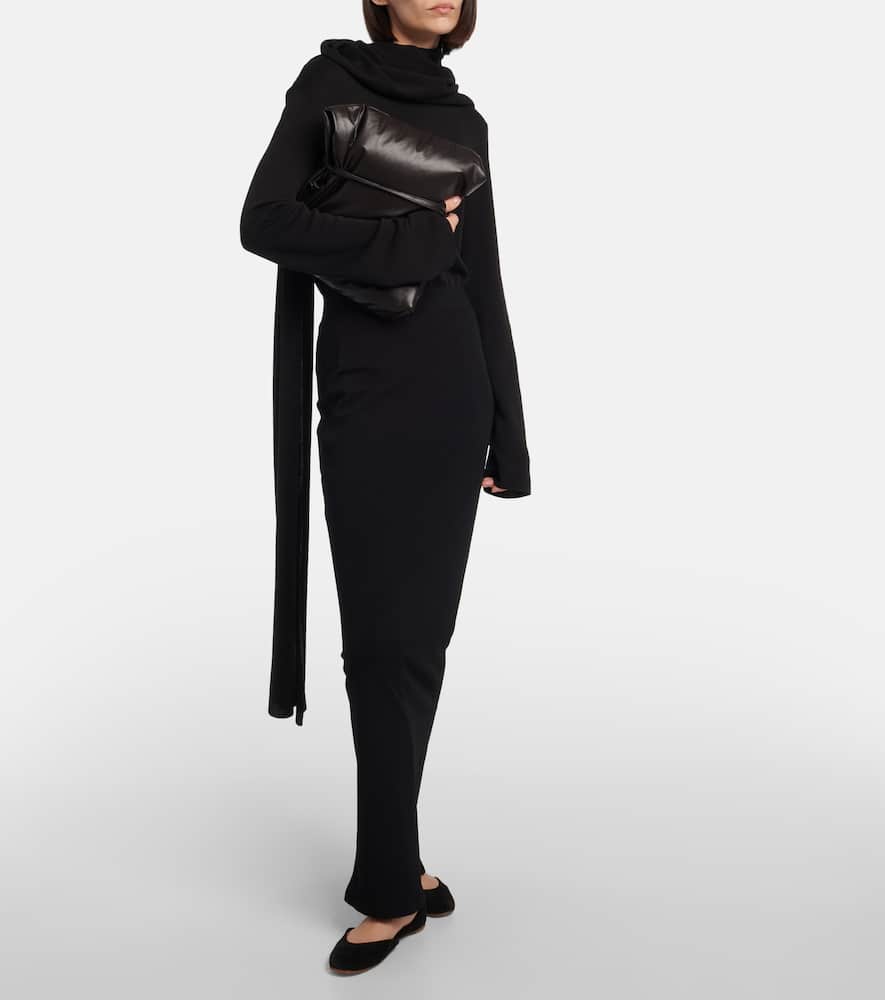 The Row Gemma Black Suede Ballet Flats In Black