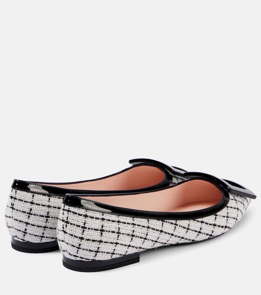 Roger Vivier 5mm Gommettine Bicolor Ballerina Flats In Weiss
