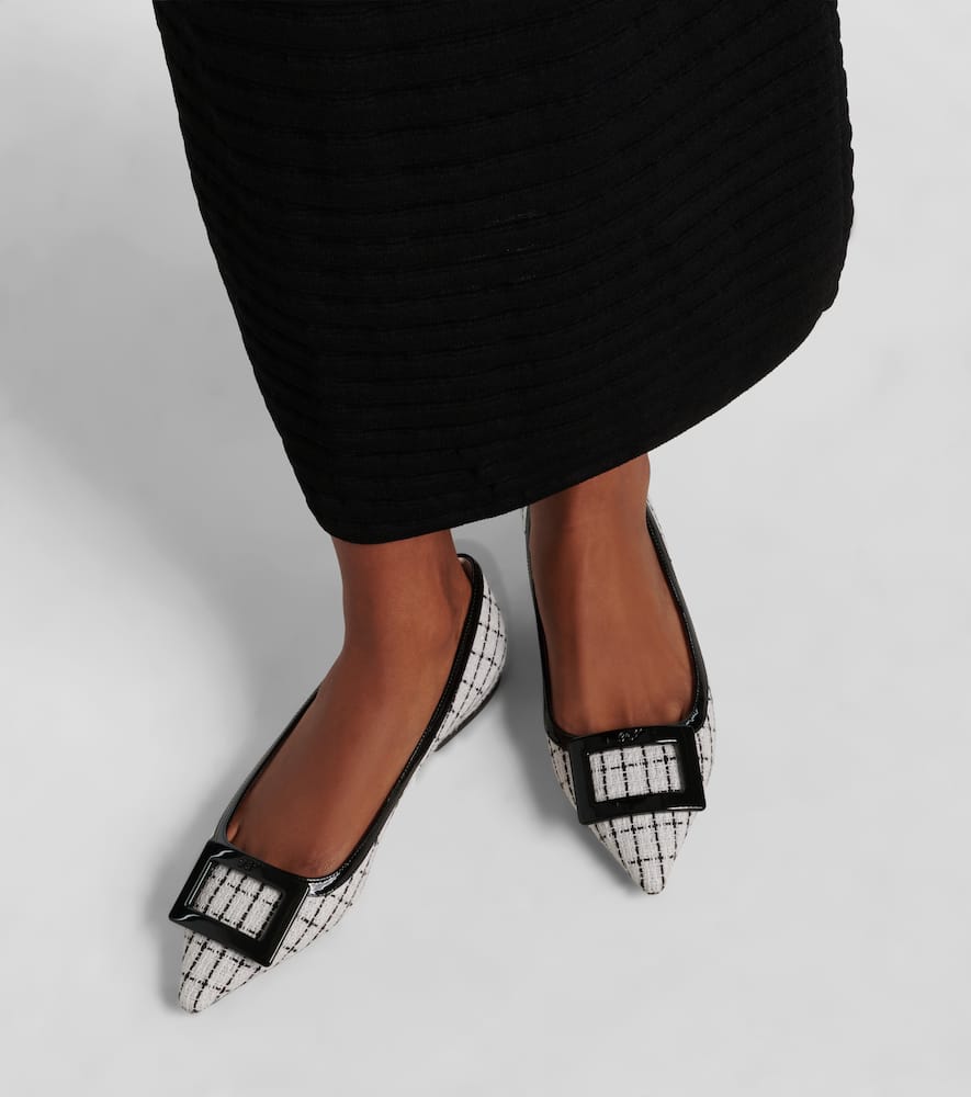Roger Vivier 5mm Gommettine Bicolor Ballerina Flats In Weiss