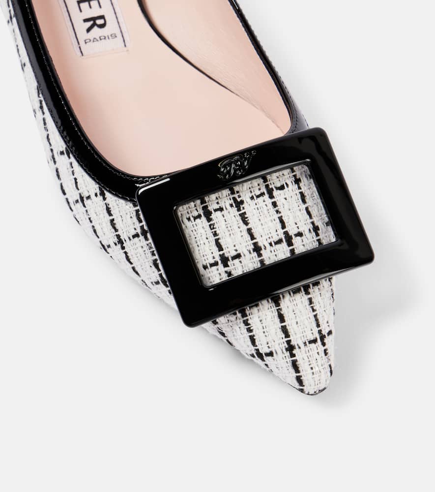 Roger Vivier 5mm Gommettine Bicolor Ballerina Flats In Weiss