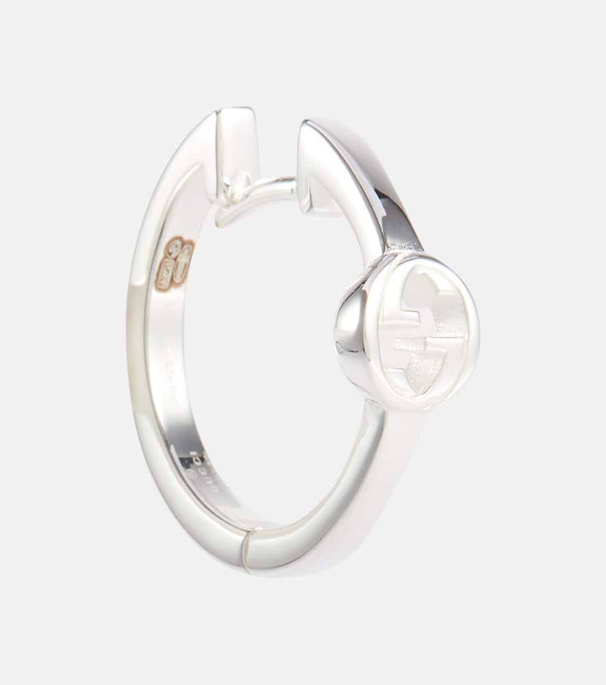 Shop Gucci Interlocking G Sterling Silver Hoop Earrings