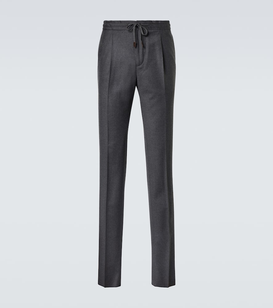 Wool tapered pants