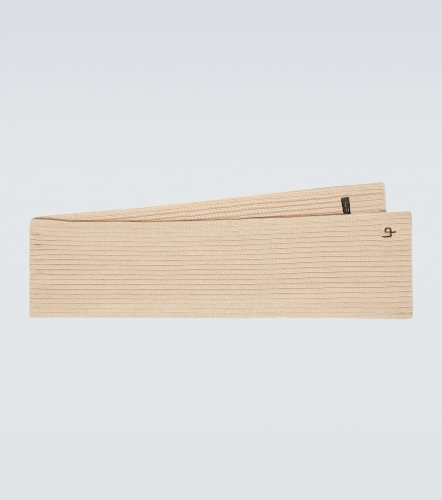 Ribbed-knit cashmere scarf