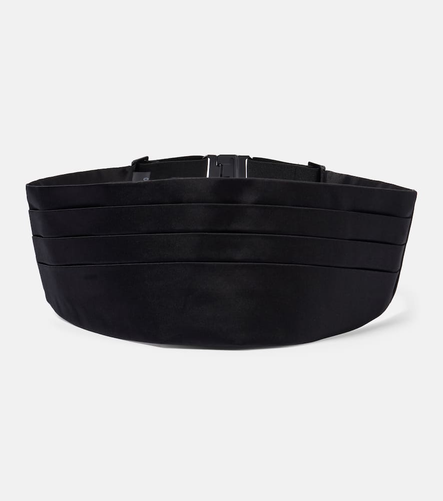 Dolce & Gabbana Silk Smoking Belt In Black