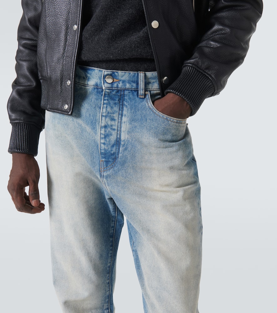 Amiri Bandana Repair Mid-rise Straight-leg Jeans In Blue