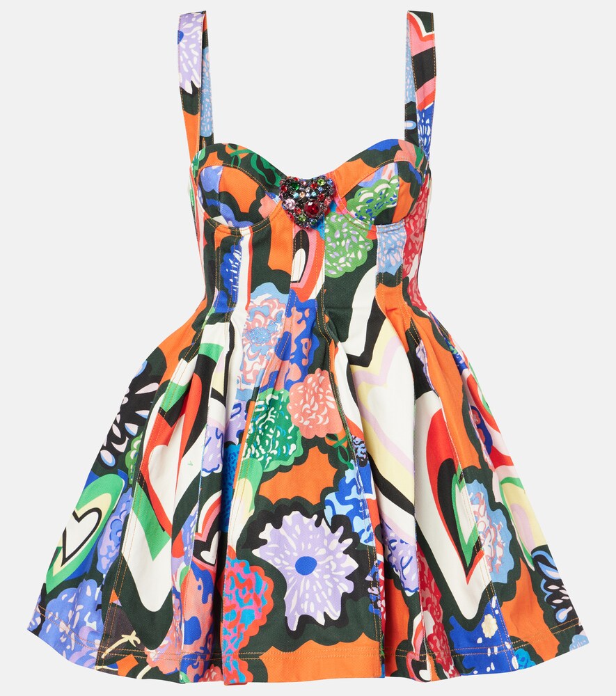 Area Printed Cotton Minidress