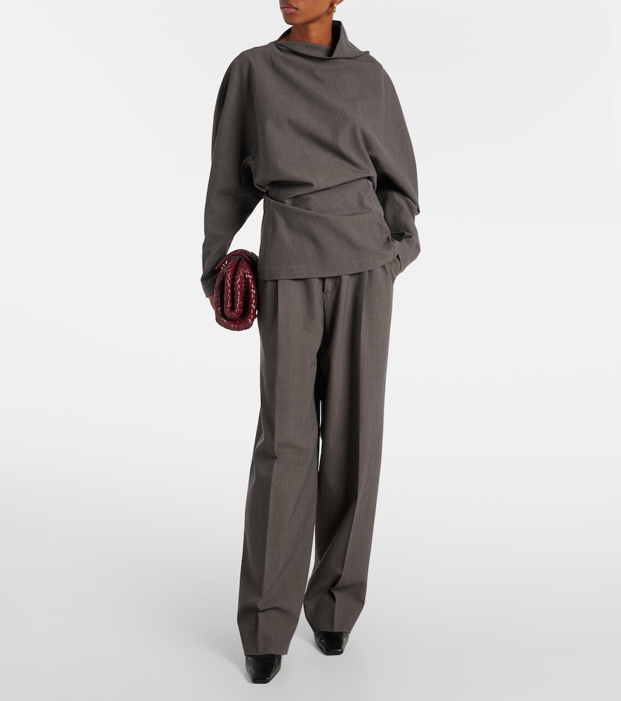  Bottega Veneta Bottega Veneta Draped Wool-blend Top 