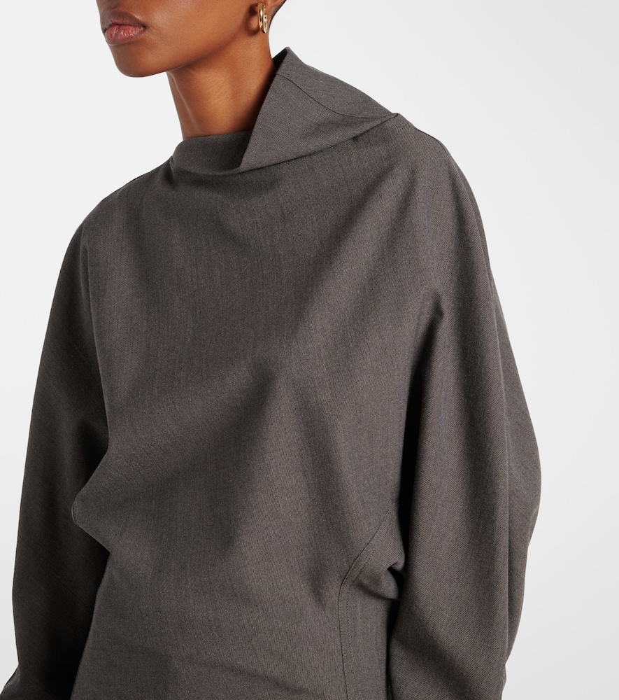  Bottega Veneta Bottega Veneta Draped Wool-blend Top 