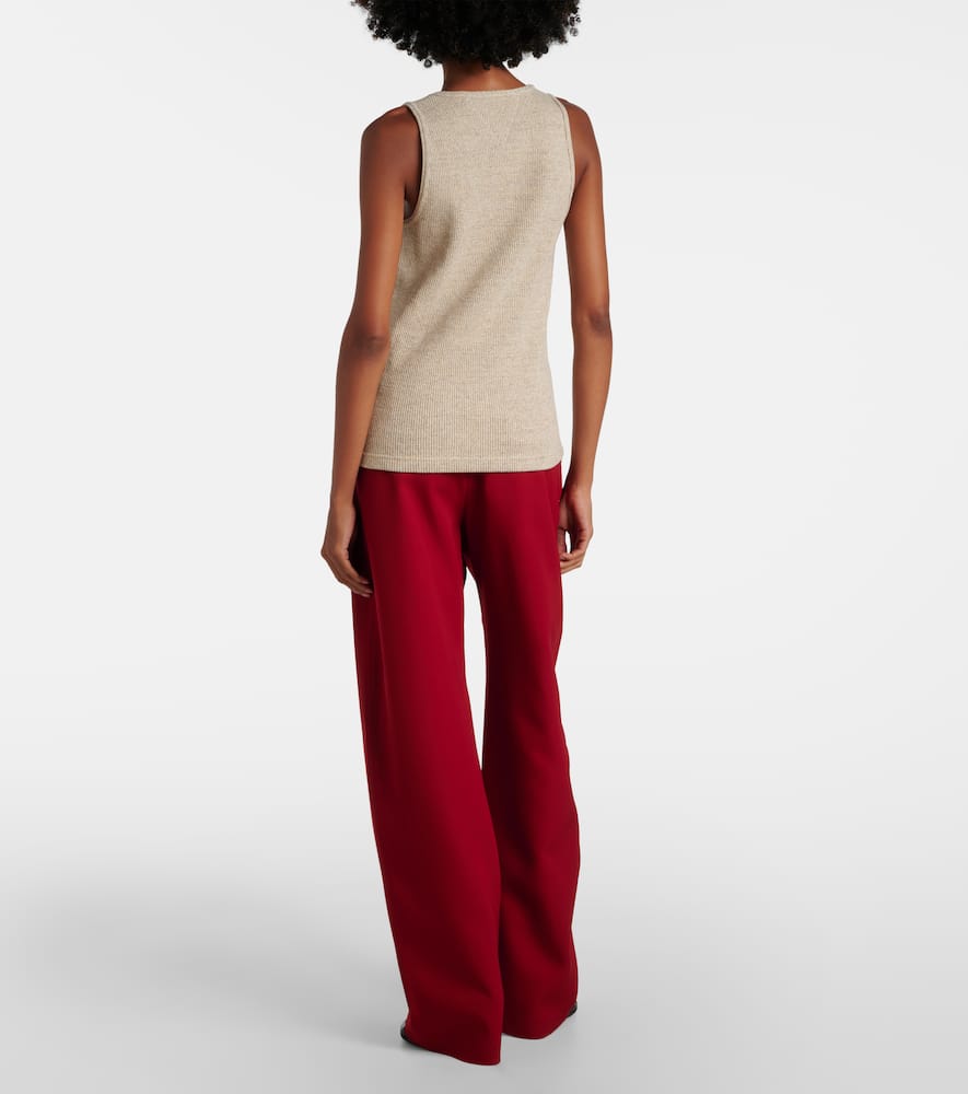 Bottega Veneta Ribbed-knit Cotton Jersey Tank Top In Beige