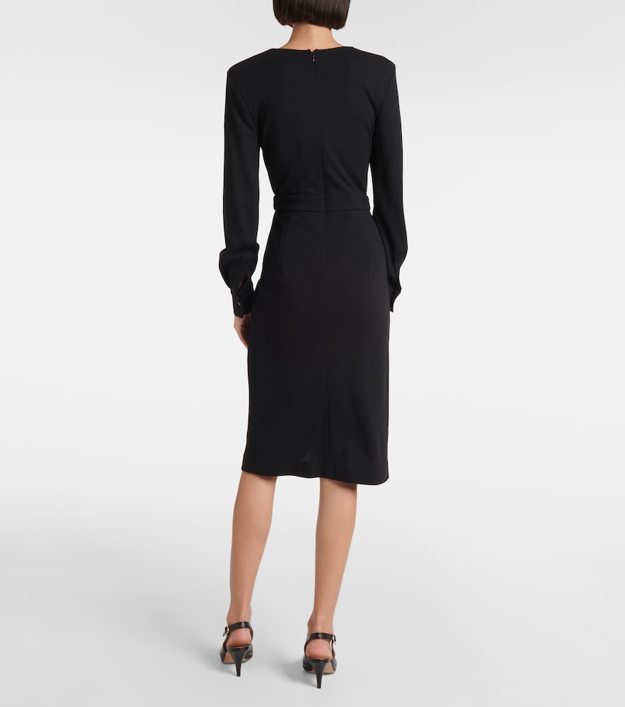  Max Mara Max Mara Virtus Gathered Jersey Midi Dress 