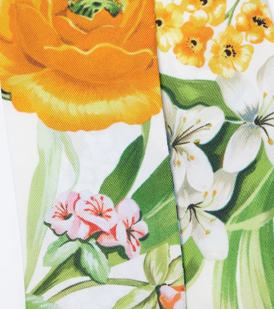 DOLCE & GABBANA FLORAL SILK TWILL SCARF
