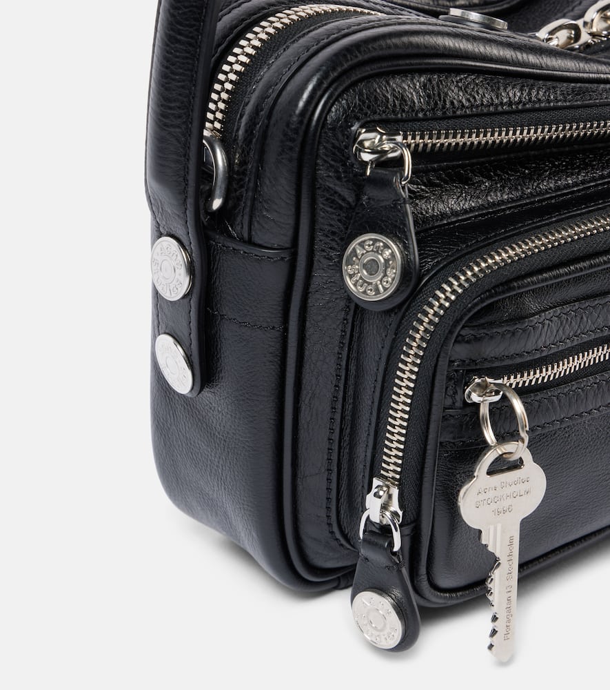 Shop Acne Studios Camero Party Leather Shoulder Bag In Black