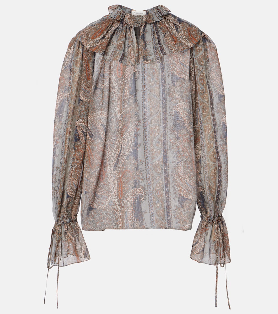 Paisley silk georgette blouse