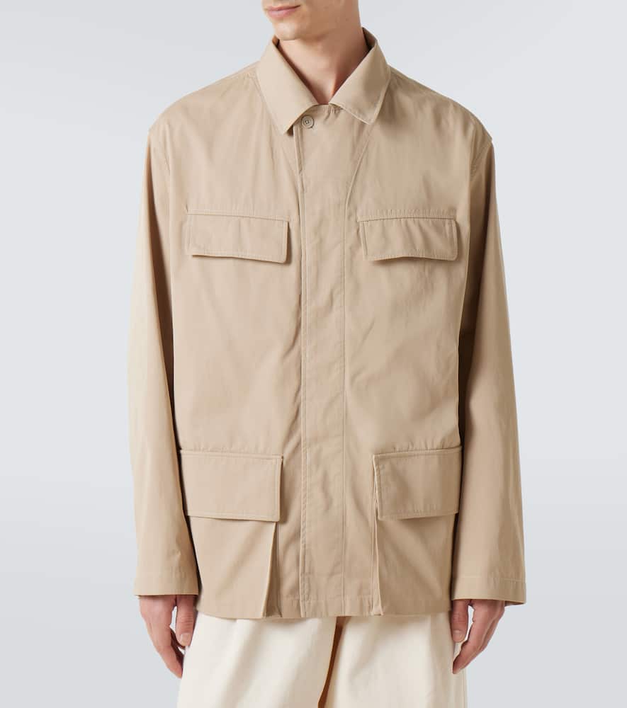 Lemaire Cotton Twill Overshirt In Rose Beige