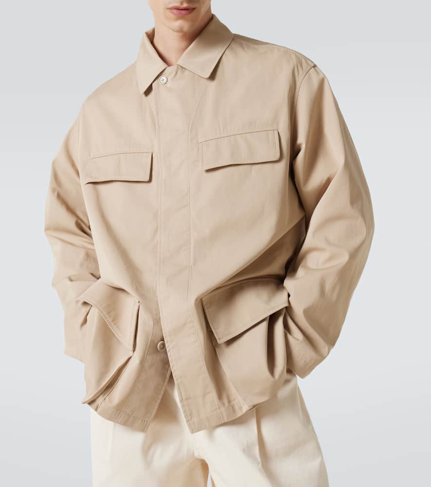 Lemaire Cotton Twill Overshirt In Rose Beige