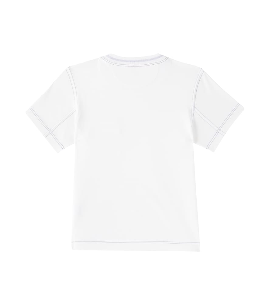 Brunello Cucinelli T-shirt Mit Grafischem Print In Off White+grigio Chiaro