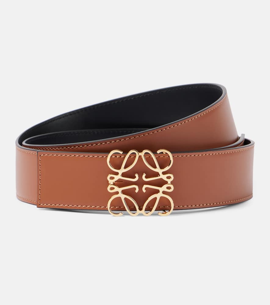 Loewe Anagram Reversible Leather Belt In Multicoloured